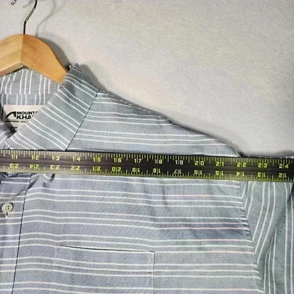 Mountain Khakis Mens Button Down Shirt XXL Blue White Stripe Long Sleeve Wyoming - Picture 13 of 16